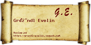 Gründl Evelin névjegykártya